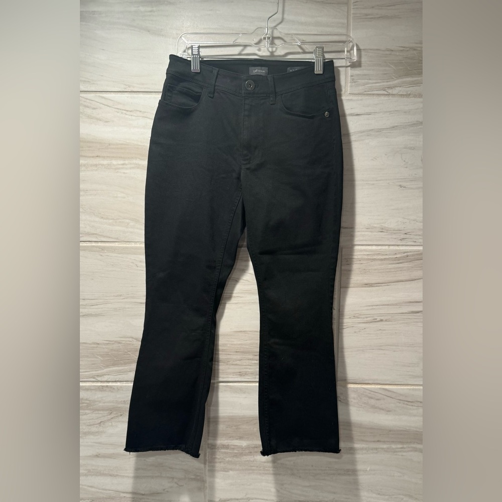 Women’s J.Jill Black Kick Flare Ankle Raw Edge Jeans Size 0P